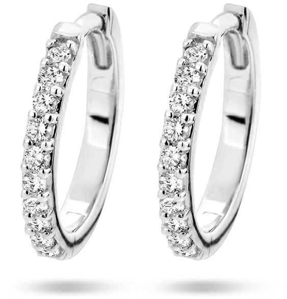 The House Of Blinckers THOB Oorringen 41.01856 14k Witgoud Diamant Briljant 0.23crt H P1 14.5mm x 1.7mm Zilver