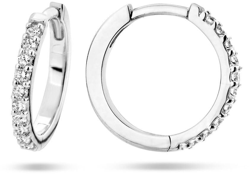 The House Of Blinckers THOB Oorringen 41.01856 14k Witgoud Diamant Briljant 0.23crt H P1 14.5mm x 1.7mm Zilver