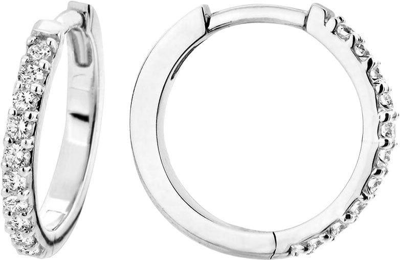 The House Of Blinckers THOB Oorringen 41.01856 14k Witgoud Diamant Briljant 0.23crt H P1 14.5mm x 1.7mm Zilver