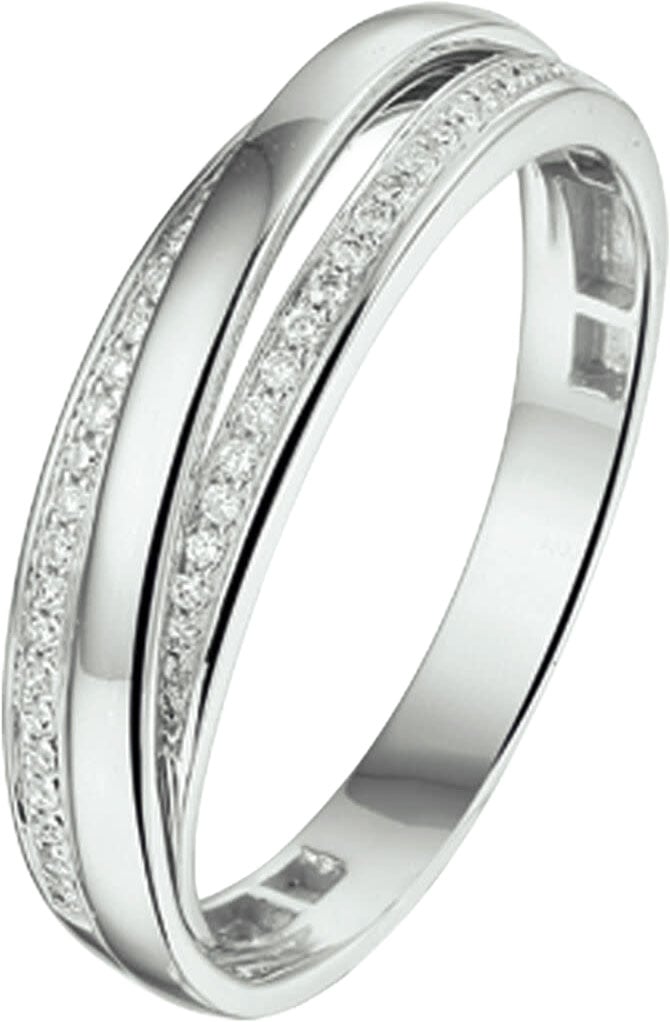 The House Of Blinckers THOB Ring 41.03890/17.5 14k Witgoud met 0.11ct H SI Briljant geslepen Diamant Maat 17.5 Zilver