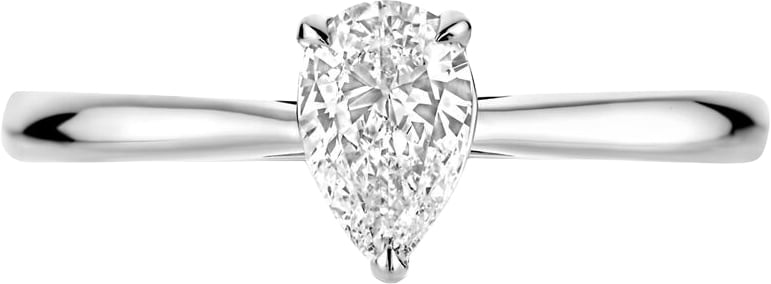 The House Of Blinckers THOB Ring 41.06441/54 14k Witgoud met 0.50crt D VS2 Peer geslepen Labgrown Diamant IGI Maat 54 Zilver