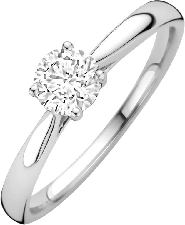 The House Of Blinckers THOB Ring 41.06449/54 14k Witgoud 0.51crt D VS1 Briljant Geslepen Labgrown Diamant IGI Maat 54 Zilver