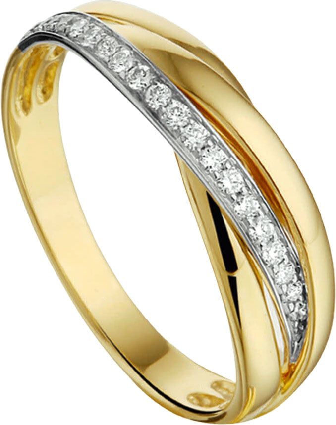 The House Of Blinckers THOB Ring 42.07449/17.5 14k Geelgoud 0.13ct H SI Briljant geslepen Diamant Maat 17.5 Goud