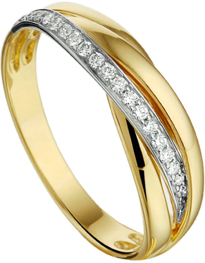 The House Of Blinckers THOB Ring 42.07449/17.5 14k Geelgoud 0.13ct H SI Briljant geslepen Diamant Maat 17.5 Goud