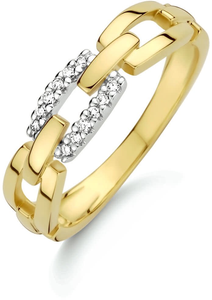 The House Of Blinckers THOB Ring 42.08686/16.5 14k Geelgoud met 0.05 crt H SI Briljant geslepen Diamant Maat 16.5 Goud