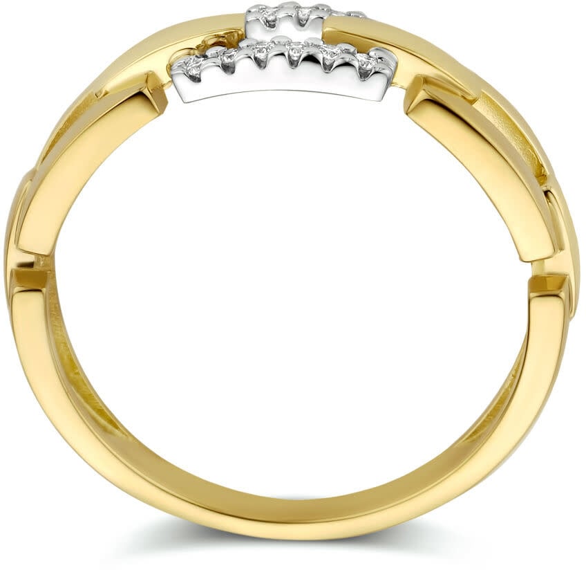 The House Of Blinckers THOB Ring 42.08686/16.5 14k Geelgoud met 0.05 crt H SI Briljant geslepen Diamant Maat 16.5 Goud