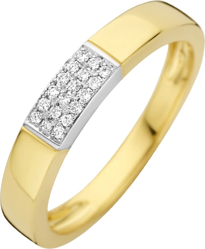 The House Of Blinckers THOB Ring 42.08914 14k Bicolor met 0.07ct H SI diamant Maat 56 Goud