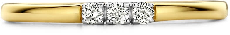 The House Of Blinckers THOB Ring 42.08923/17 14k Geelgoud 3-0.09ct H SI2 Briljant geslepen Diamant Maat 17 Goud