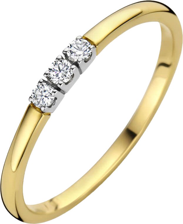 The House Of Blinckers THOB Ring 42.08923/17 14k Geelgoud 3-0.09ct H SI2 Briljant geslepen Diamant Maat 17 Goud
