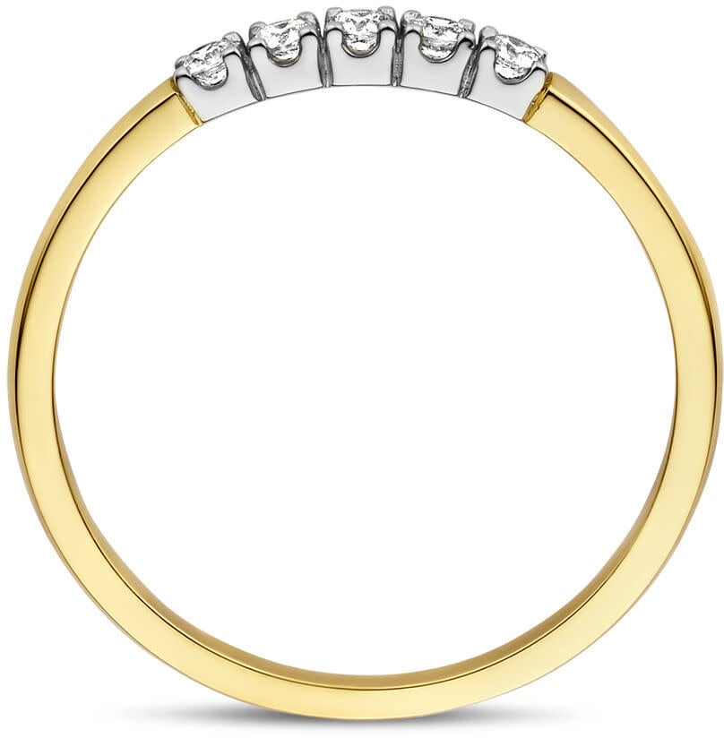 The House Of Blinckers THOB Ring 42.08929/54 14k Bi-color Goud met 3-0.15crt H SI2 Diamant Maat 54 Goud