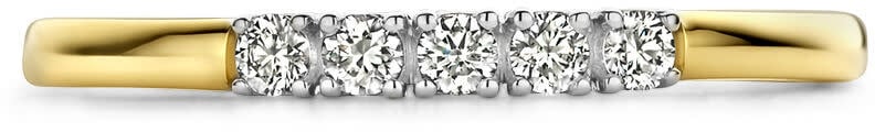 The House Of Blinckers THOB Ring 42.08929/54 14k Bi-color Goud met 3-0.15crt H SI2 Diamant Maat 54 Goud