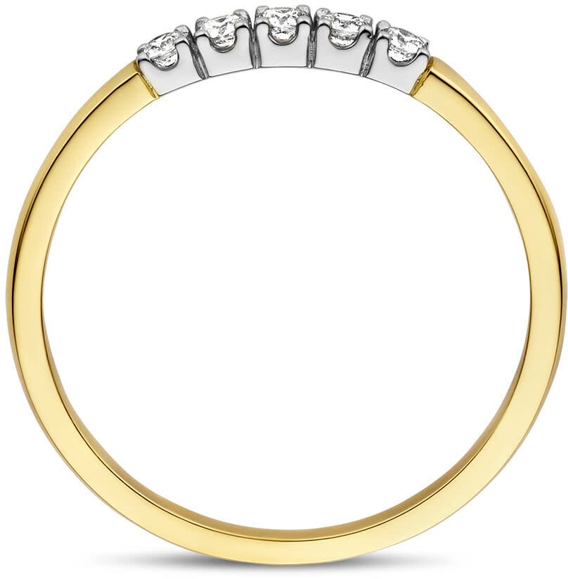 The House Of Blinckers THOB Ring 42.08930/18 14k Bi-color Goud met 5 x 0.03ct H/SI2 Briljant geslepen Diamanten Maat 18 Goud