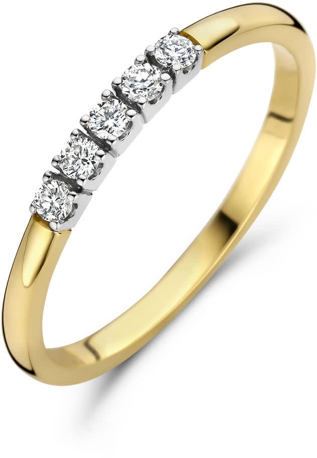 The House Of Blinckers THOB Ring 42.08930/18 14k Bi-color Goud met 5 x 0.03ct H/SI2 Briljant geslepen Diamanten Maat 18 Goud