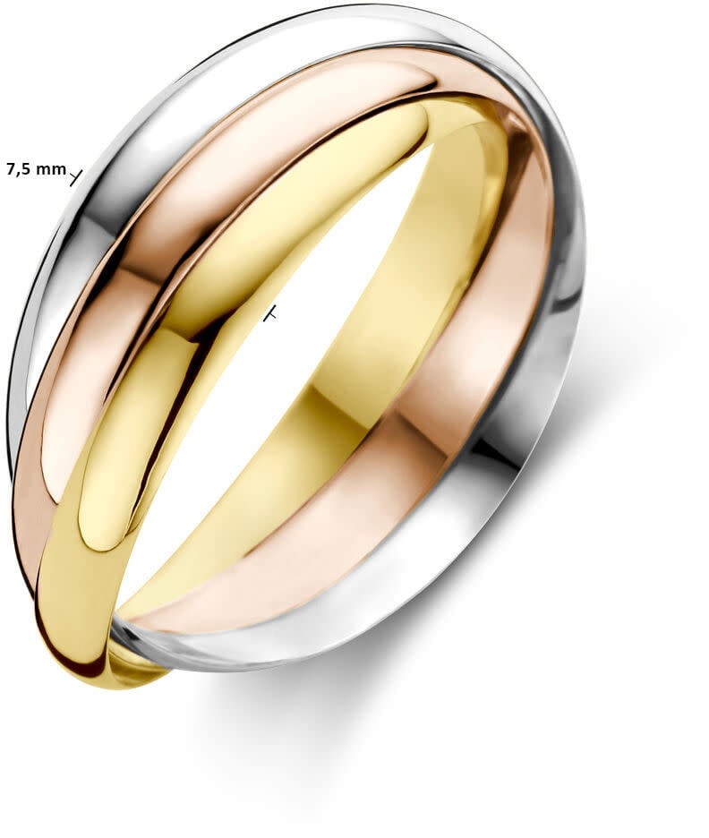 The House Of Blinckers THOB Ring 43.00460/18 14k Tri-color Goud Trinity Maat 18 Divers