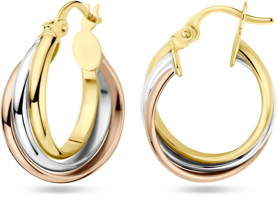 The House Of Blinckers THOB Oorringen 43.00596 14K Tri-color Goud 6.5mm 22.5mm Goud