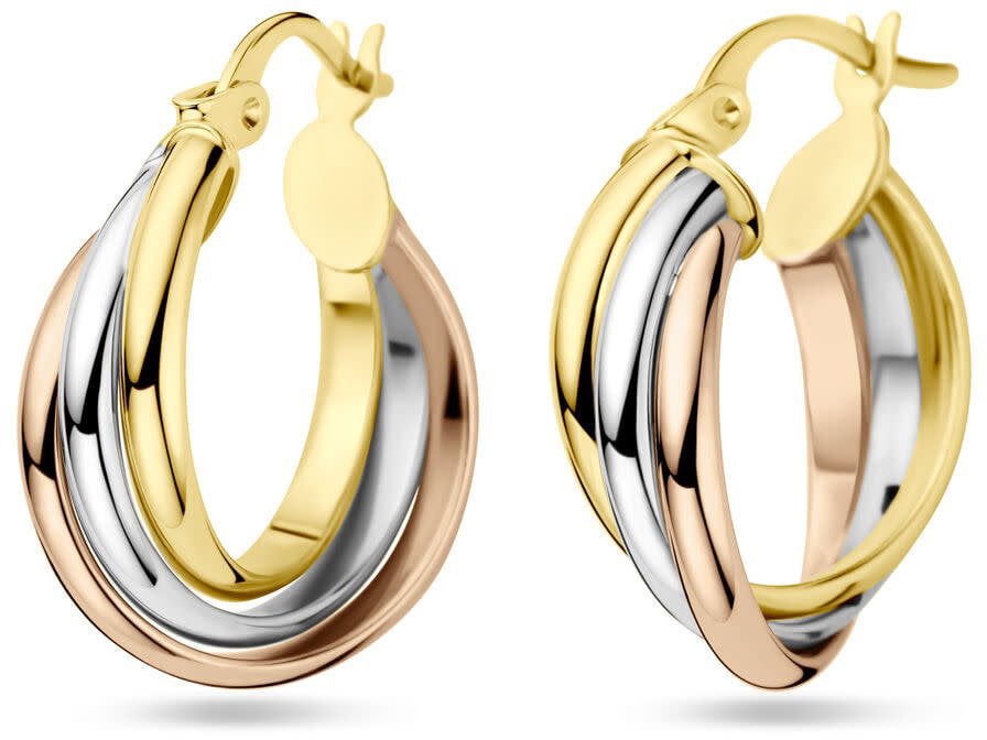 The House Of Blinckers THOB Oorringen 43.00596 14K Tri-color Goud 6.5mm 22.5mm Goud