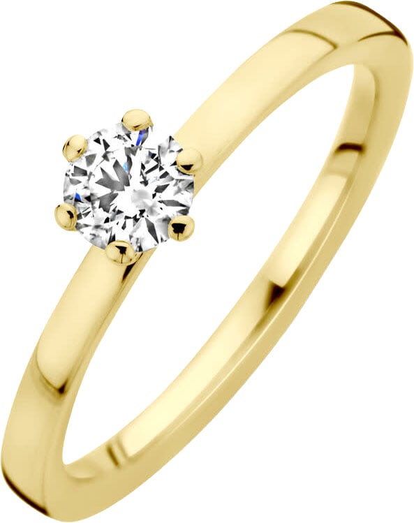 The House Of Blinckers THOB Ring 70.00194/17.25 18K Geelgoud met 0.30ct H SI Briljant geslepen Diamant GIA Certificaat Maat 17.25 Goud