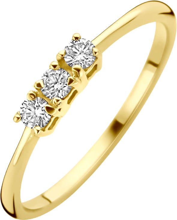 The House Of Blinckers THOB Ring 70.00299 14k Geelgoud met 0.15ct H SI Diamant Maat 17.25 Goud