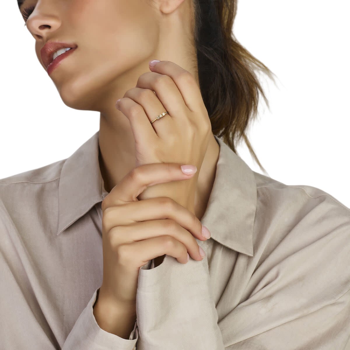 The House Of Blinckers THOB Ring 70.00299 14k Geelgoud met 0.15ct H SI Diamant Maat 17.25 Goud