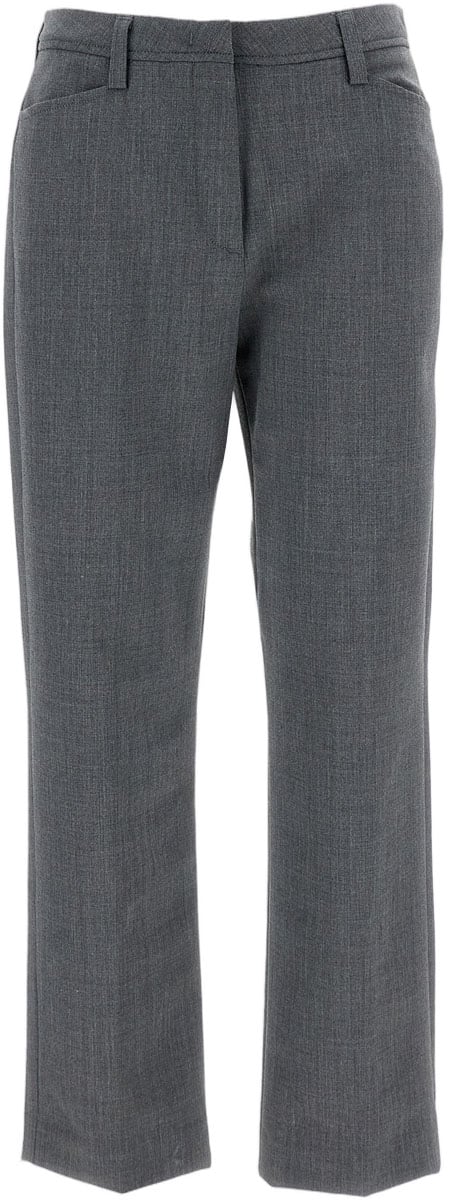 The Latest High-Waisted Blue Trousers With Relaxed Silhouette Grijs