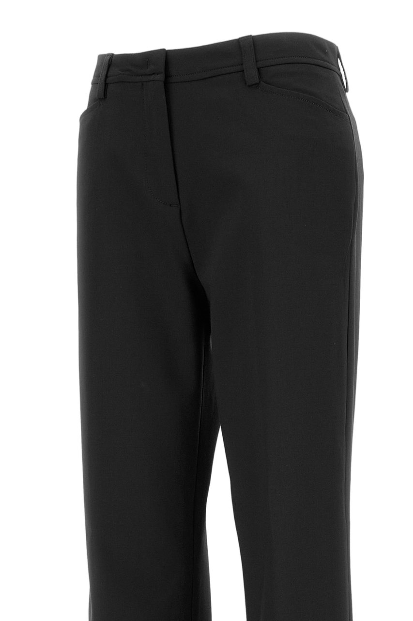 The Latest High Waist Trousers With Loose Legs And Functional Pockets Zwart