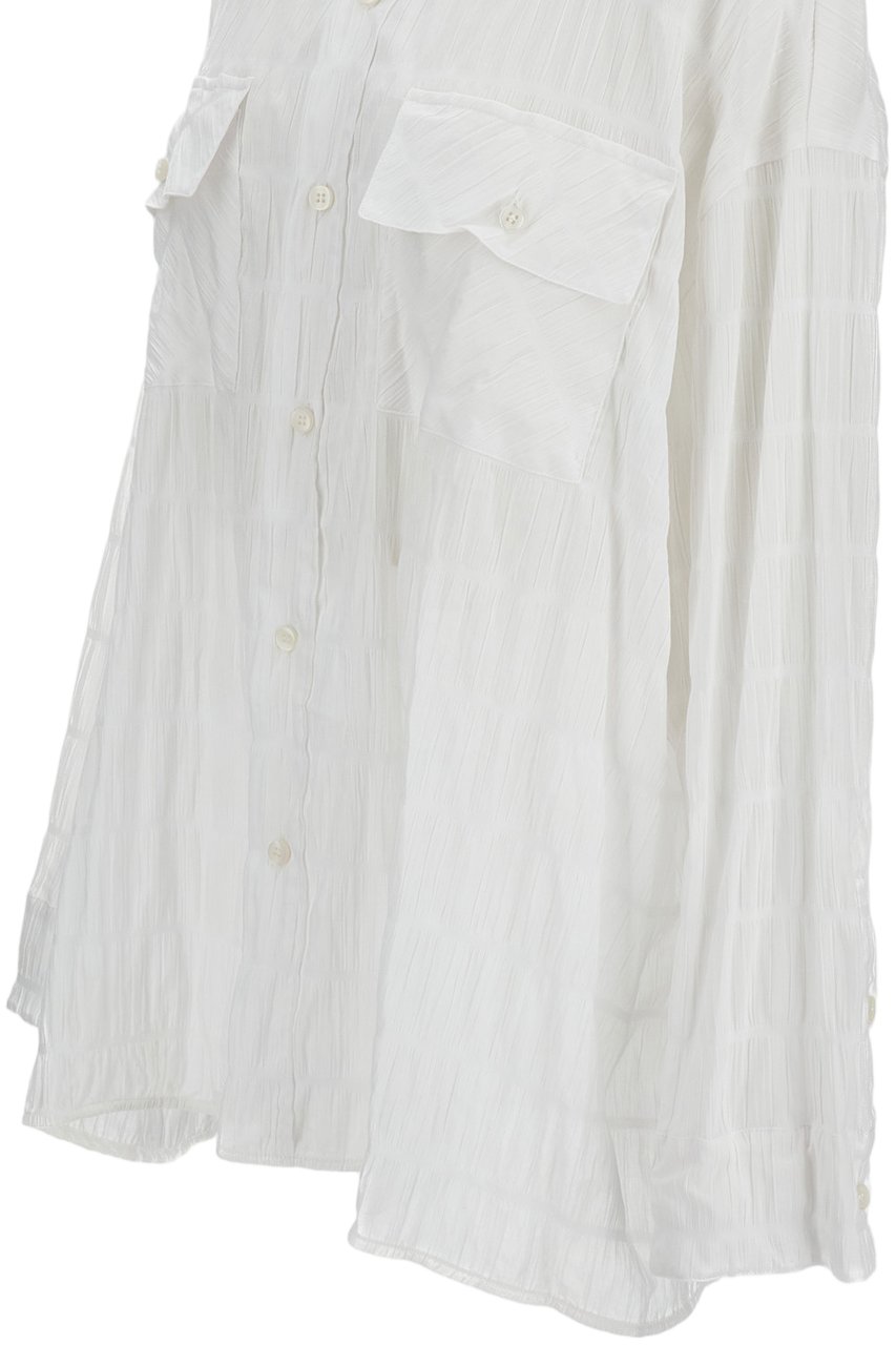 The Latest Cotton Shirt with Crinkled Seersucker Texture and Oversized Fit Wit