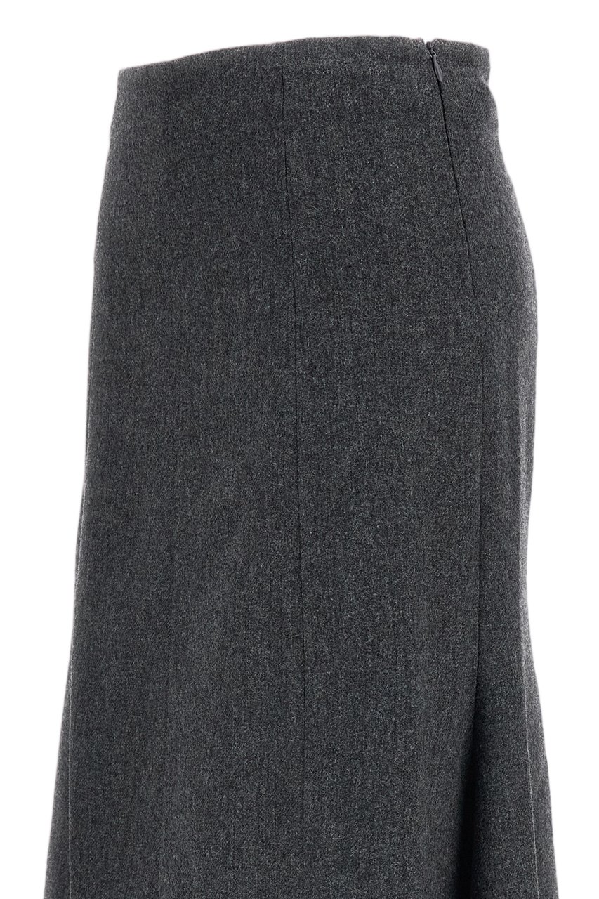 The Latest Grey Erica Wool-Blend Midi Skirt Grijs