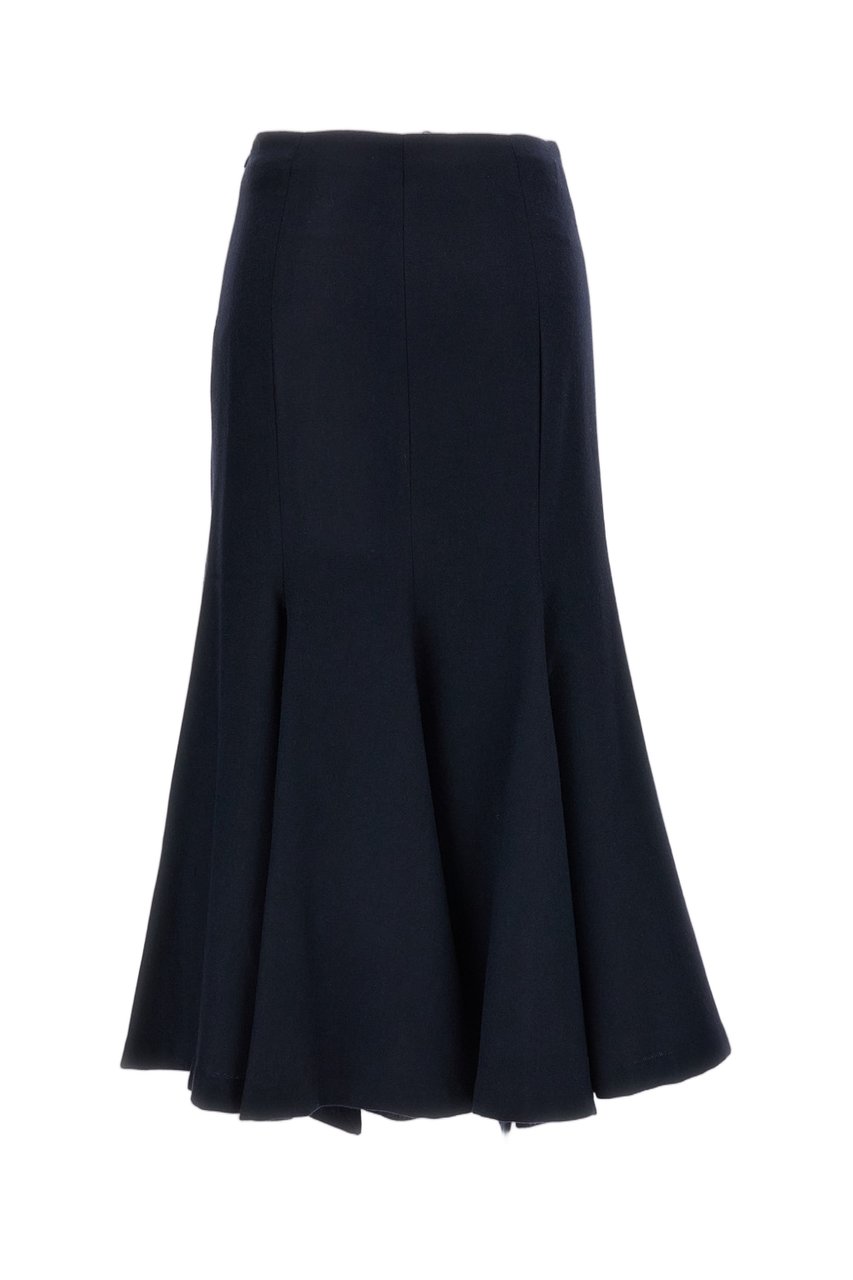 The Latest Blue Erica Wool-Blend Midi Skirt Blauw