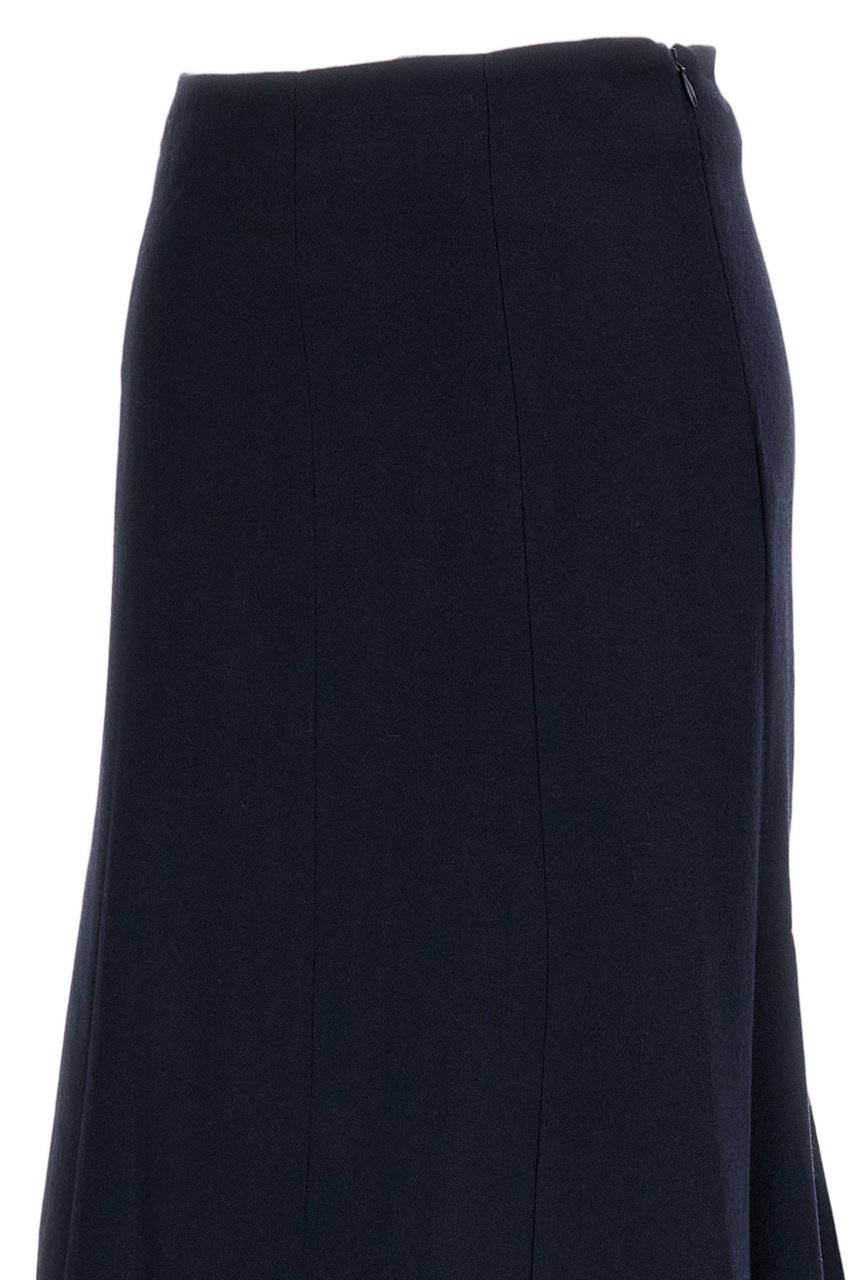 The Latest Blue Erica Wool-Blend Midi Skirt Blauw