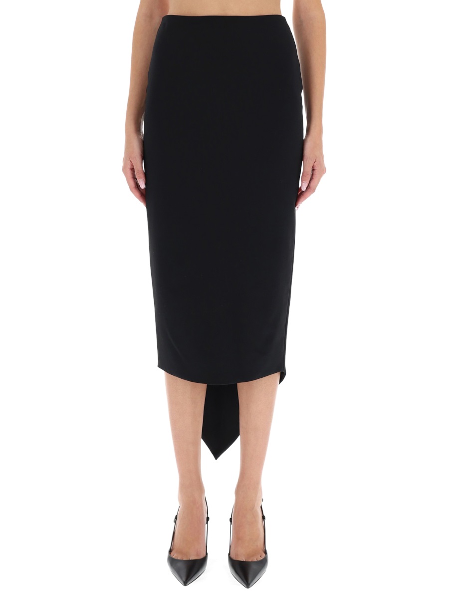 The Latest Bree Asymmetrical Midi Skirt Zwart