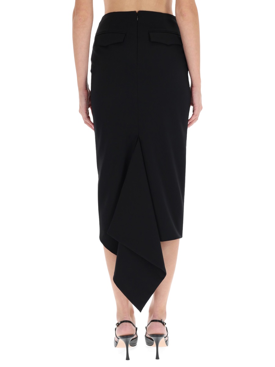 The Latest Bree Asymmetrical Midi Skirt Zwart