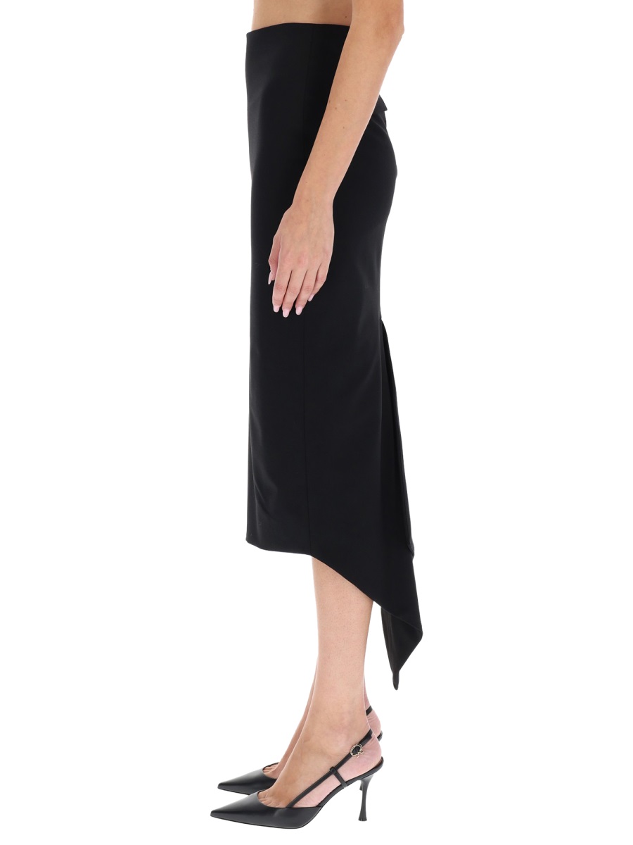 The Latest Bree Asymmetrical Midi Skirt Zwart