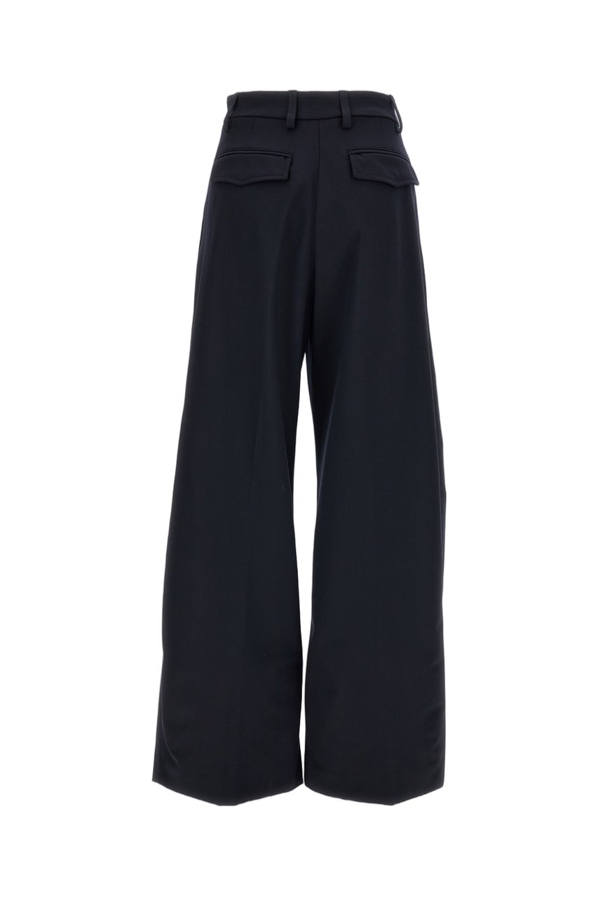 The Latest Blue Billie Wool-Blend Wide-Leg Pants Blauw