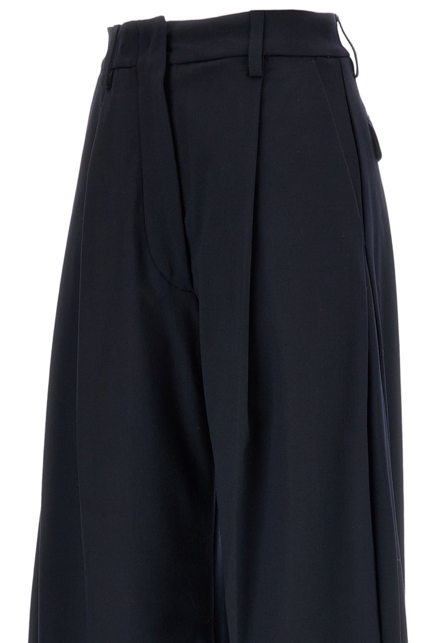 The Latest Blue Billie Wool-Blend Wide-Leg Pants Blauw
