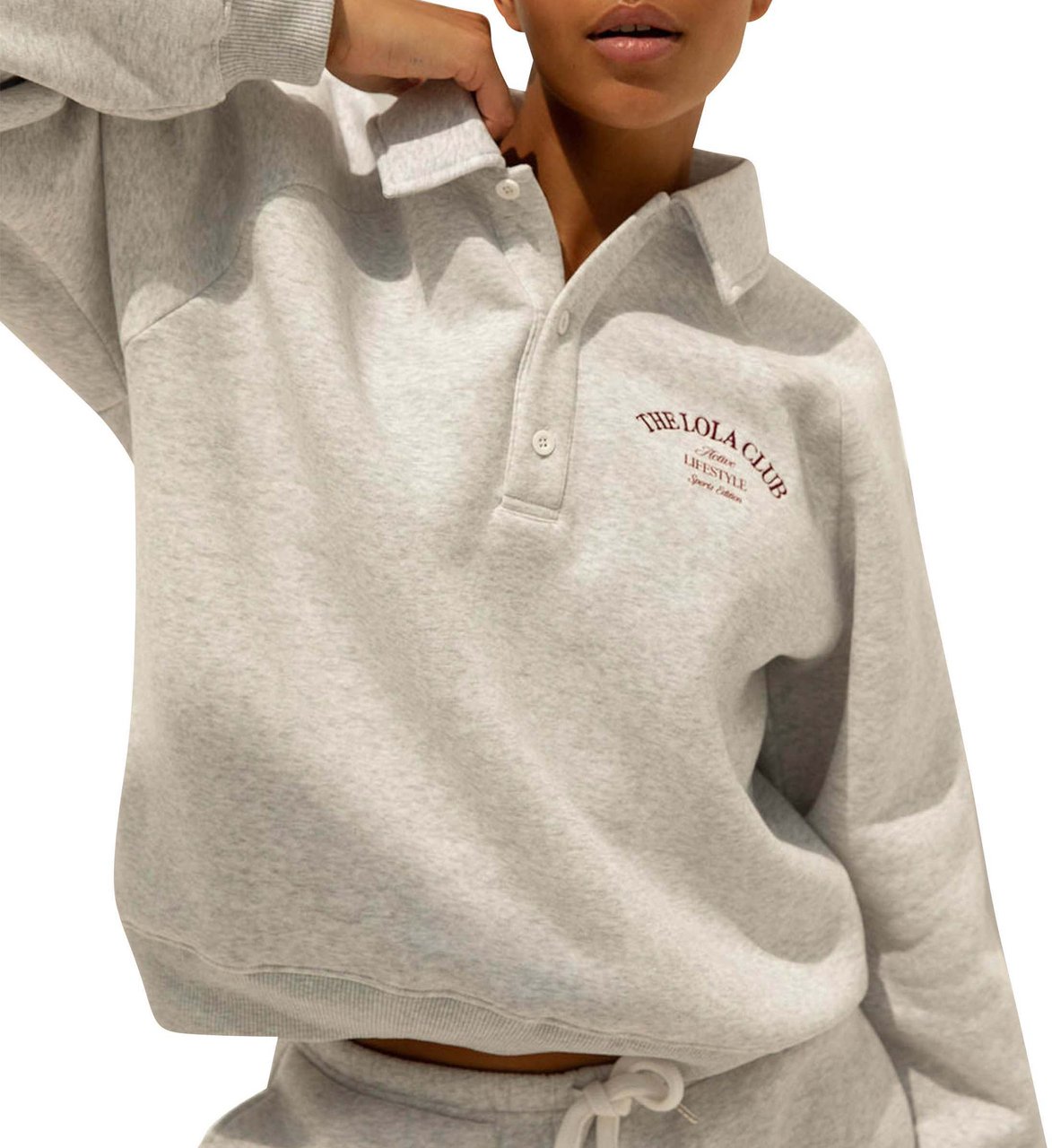 The Lola Club Maya Polo Sweater Grijs