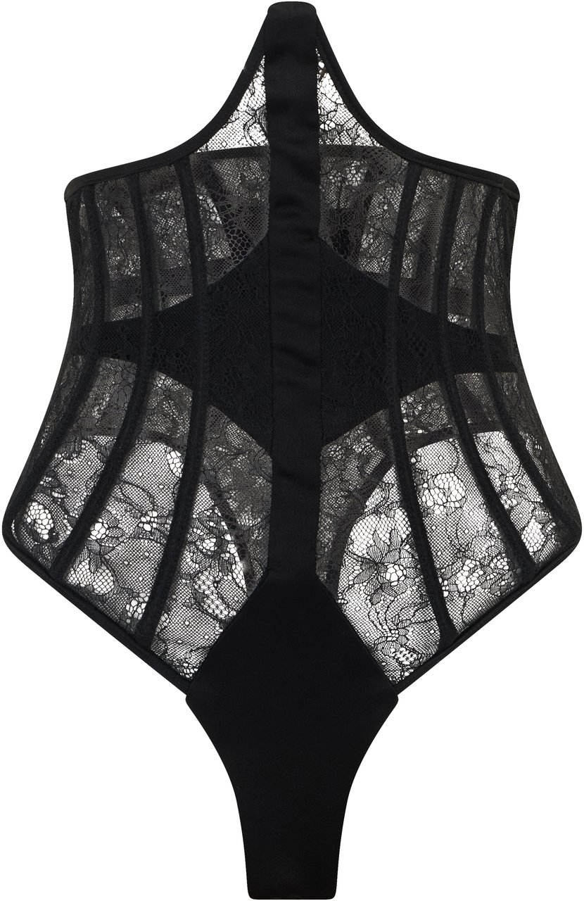 The Mannei Body corset in lace Zwart