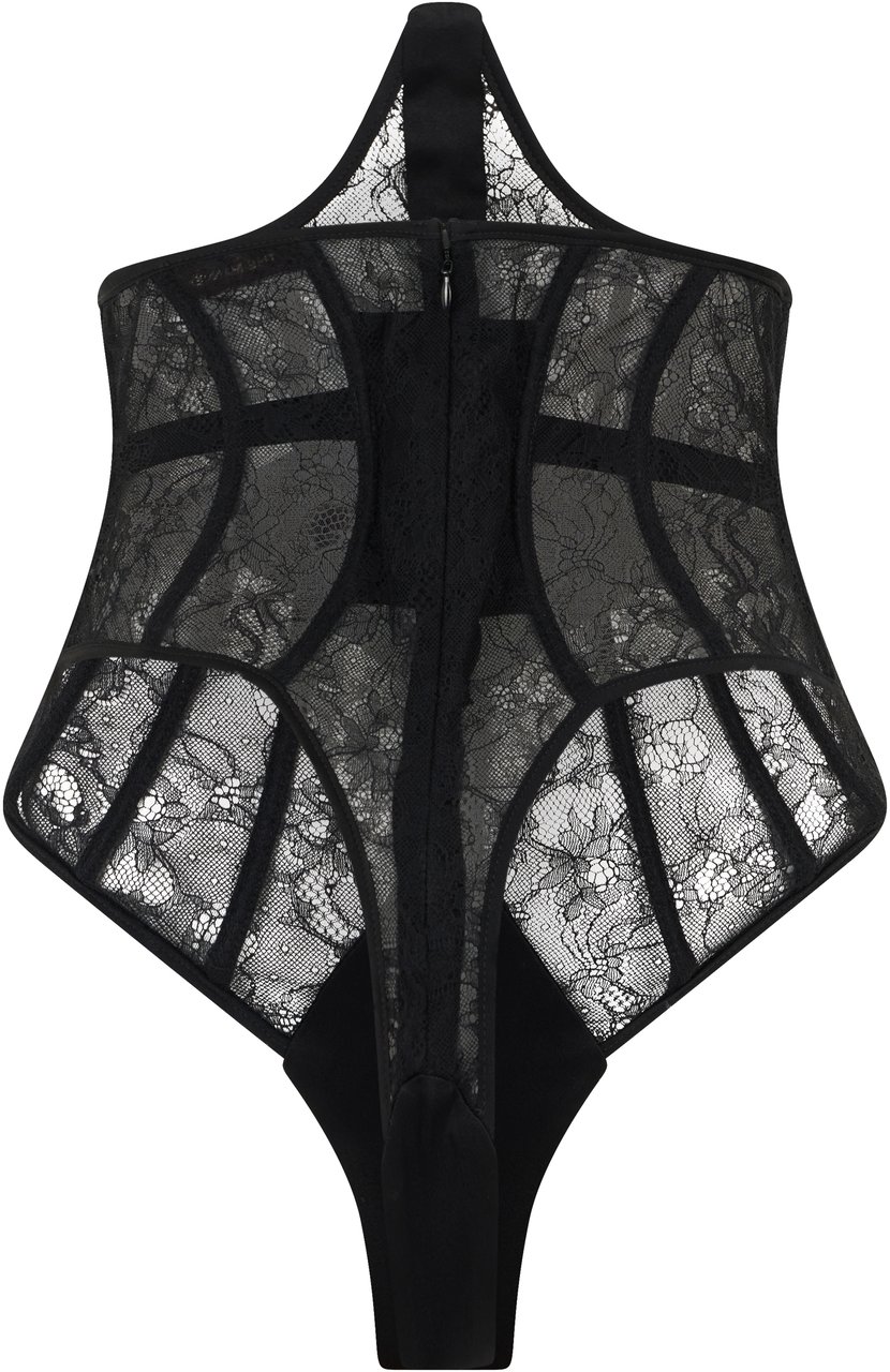 The Mannei Body corset in lace Zwart