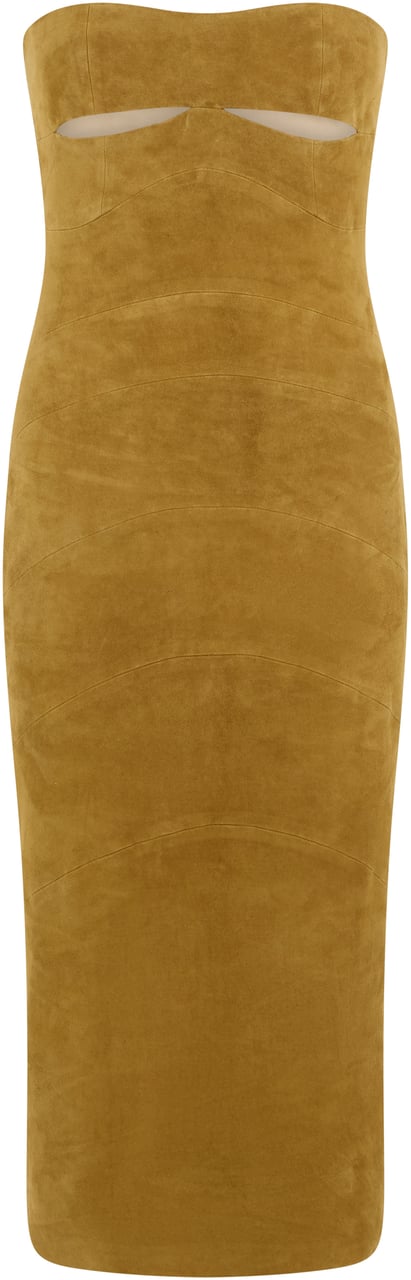 The Mannei Midi dress in suede Geel