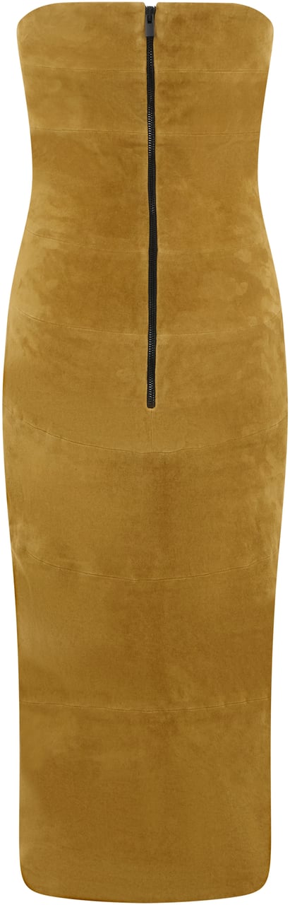 The Mannei Midi dress in suede Geel