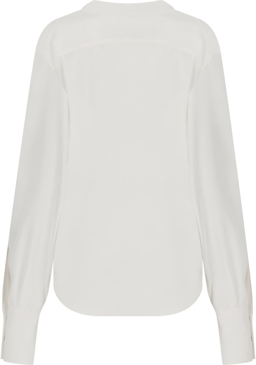 The Mannei Silk shirt with long sleeves Wit