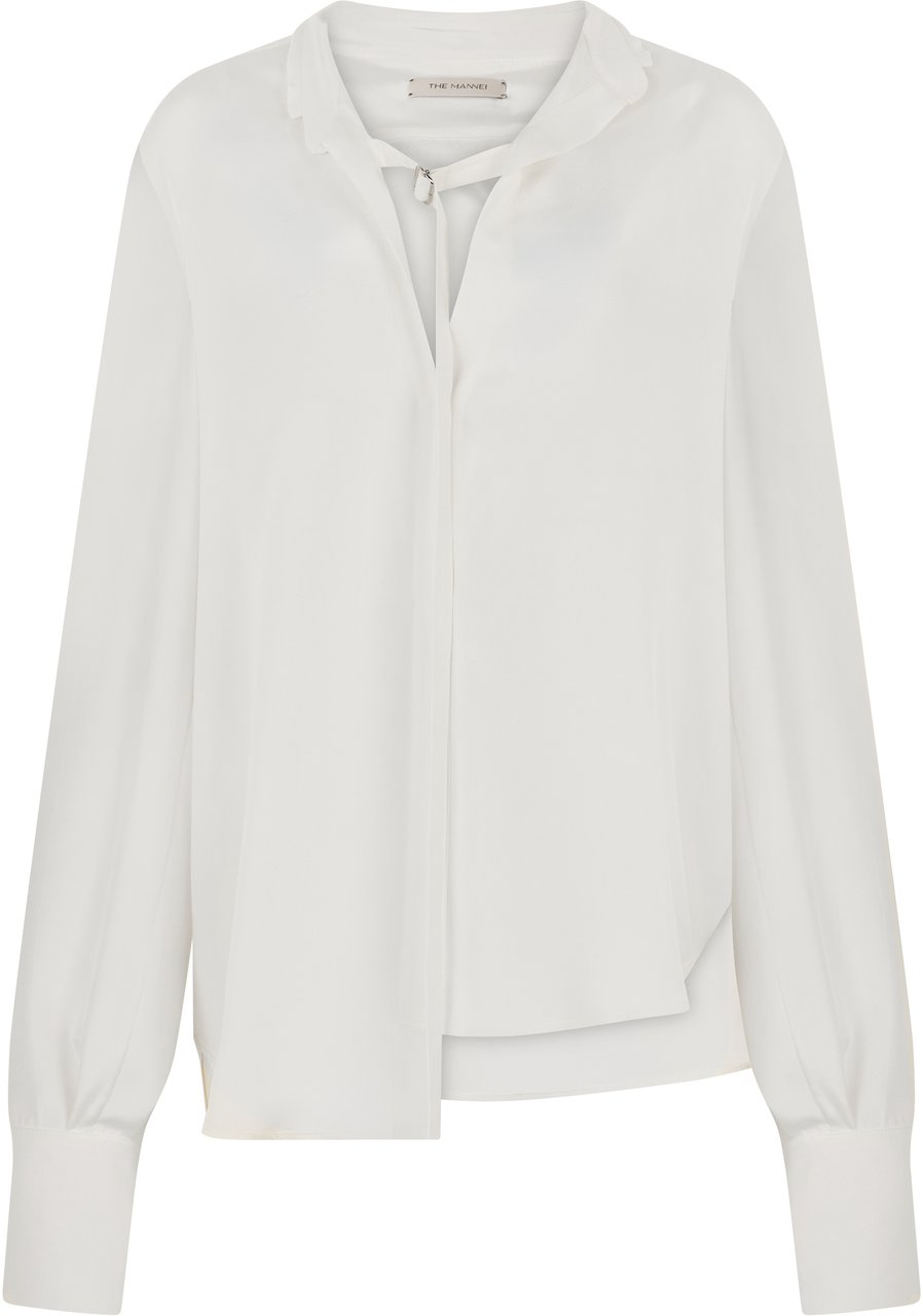 The Mannei Silk shirt with long sleeves Wit