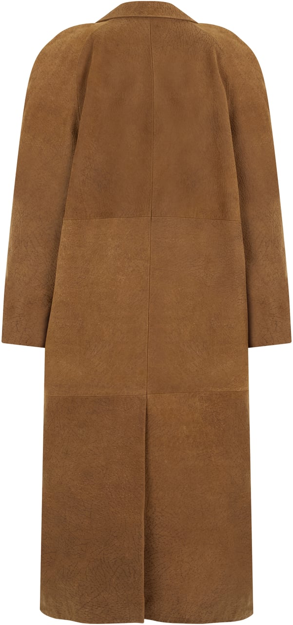 The Mannei Long coat in leather Bruin
