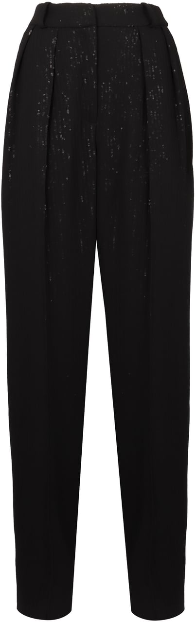 The Mannei Terras silk trousers Zwart