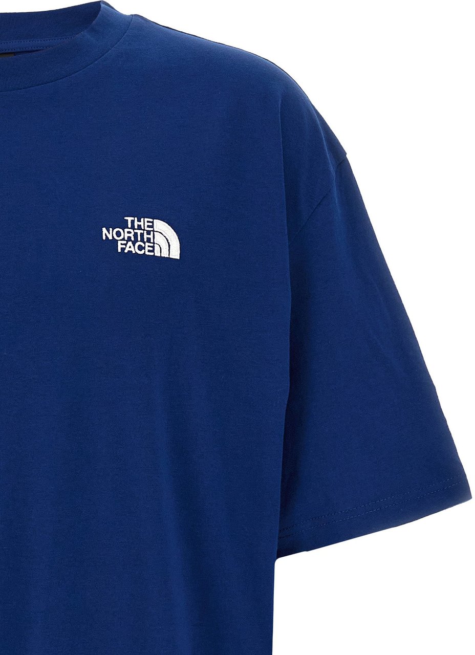 The North Face Blue Cotton T-Shirt Blauw