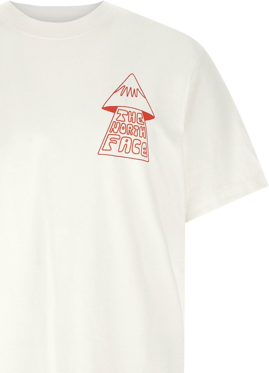 The North Face White Cotton T-Shirt Zwart