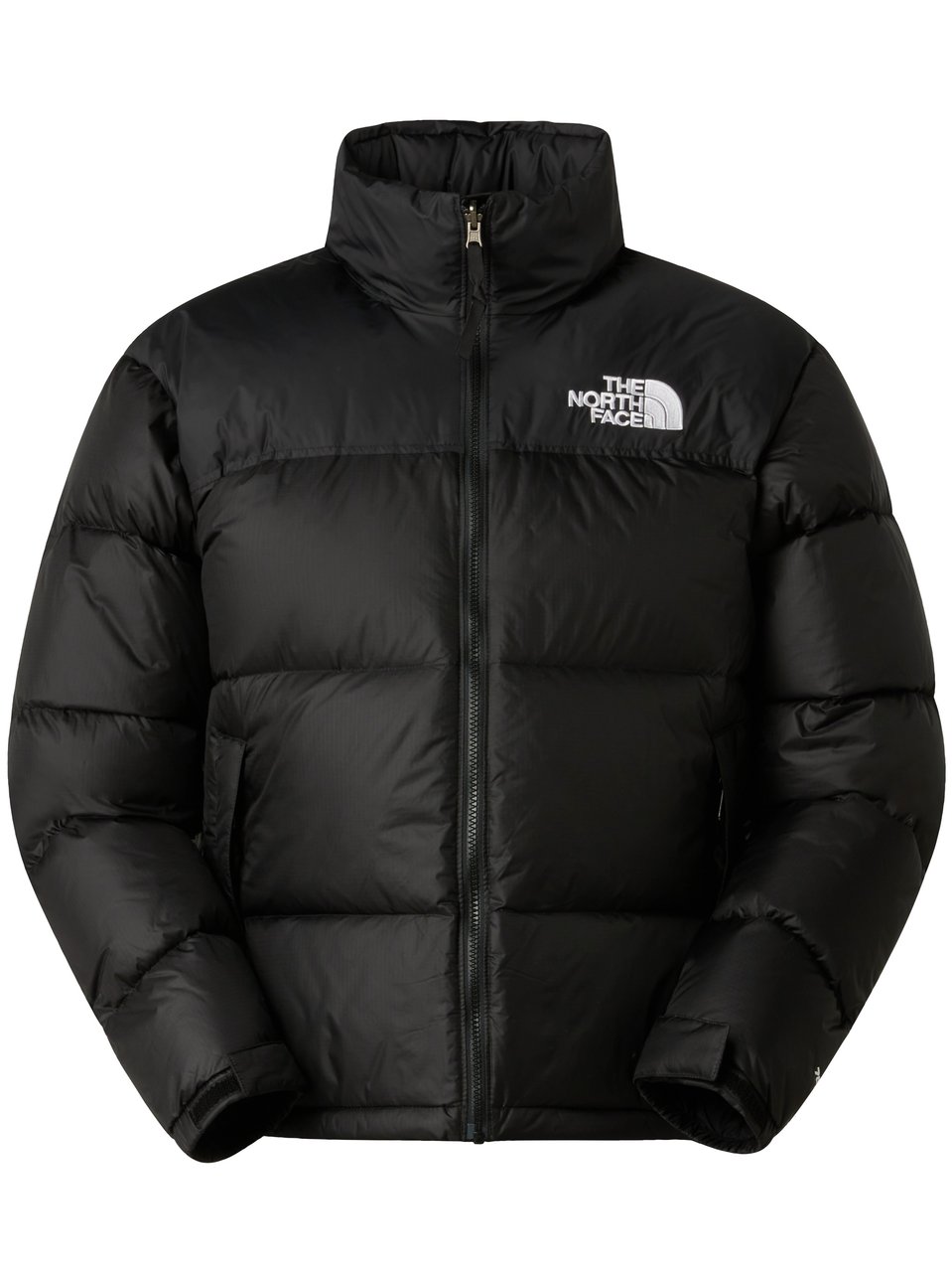 The North Face Retro Nuptse 1996 Black Hooded Quilted Down Jacket Zwart