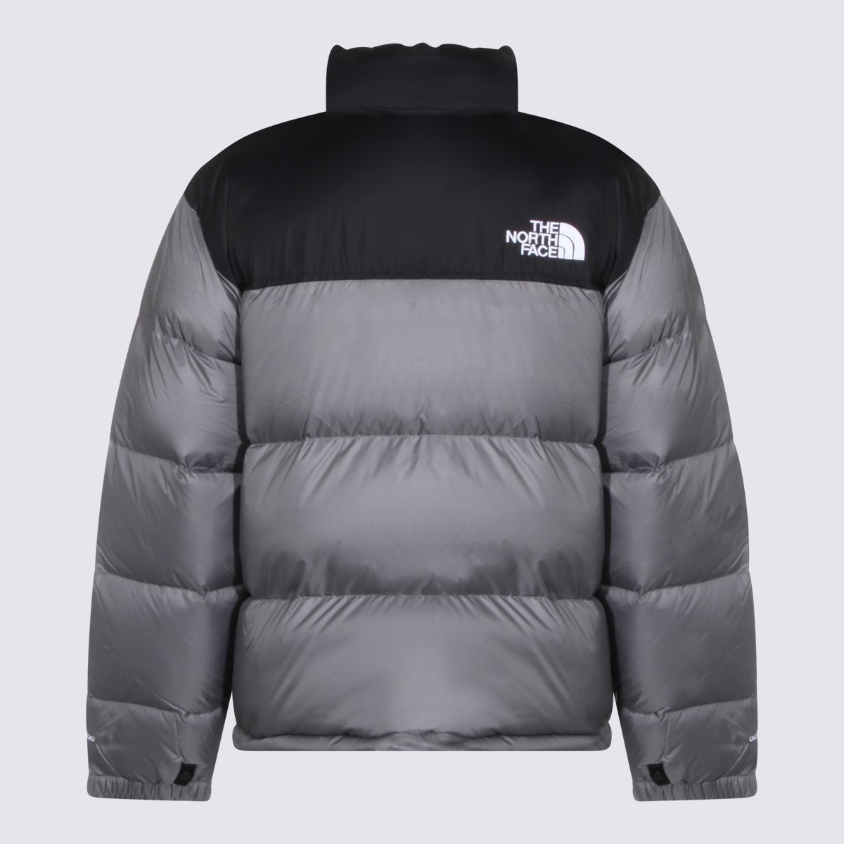 The North Face High Collar Puffer Coat With Two-Tone Design Grijs
