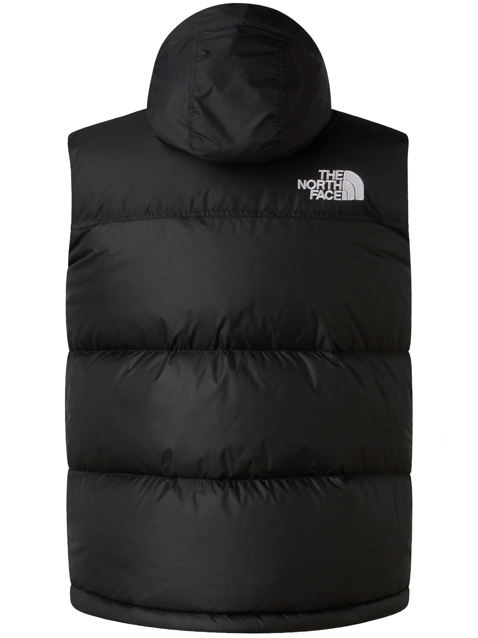 The North Face Black Retro Nuptse High-Collar Puffer Vest Zwart
