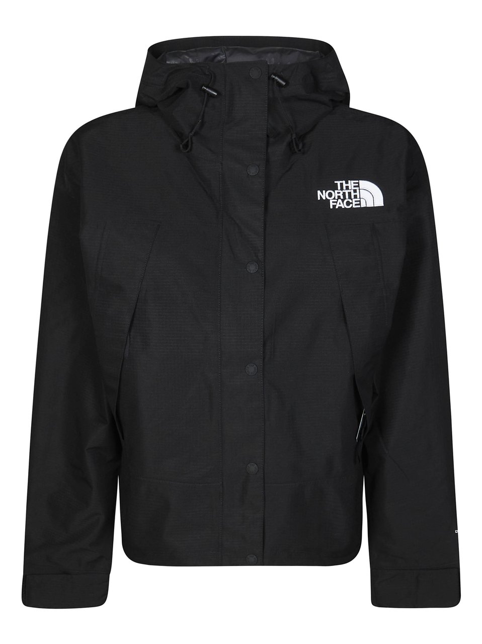 The North Face Cropped Hooded Embroidered Logo Jacket Zwart