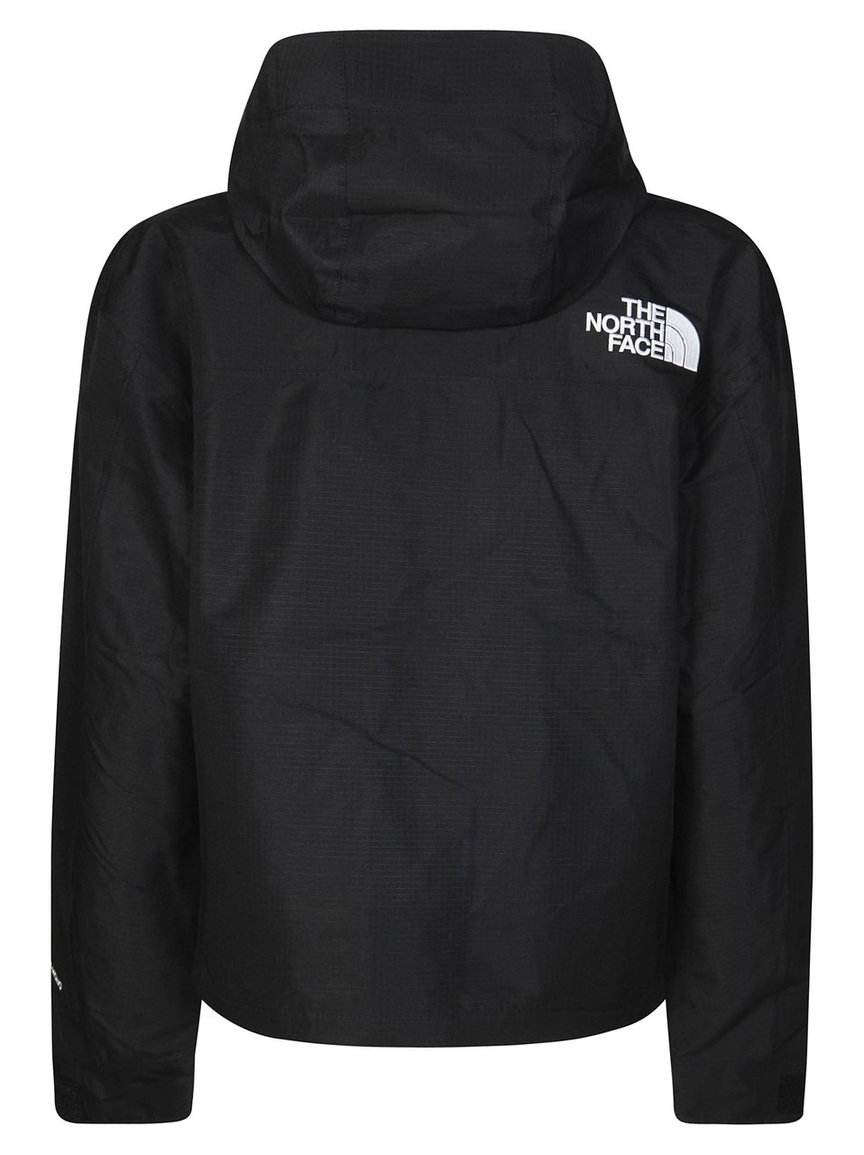 The North Face Cropped Hooded Embroidered Logo Jacket Zwart
